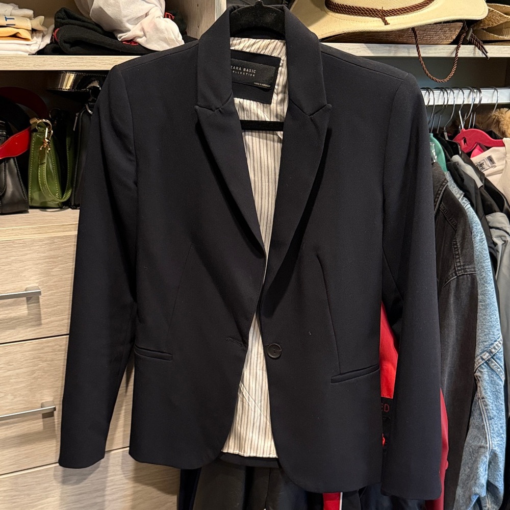 Zara Basic Navy Blazer